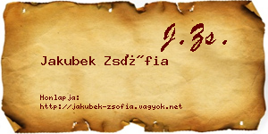 Jakubek Zsófia névjegykártya