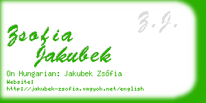 zsofia jakubek business card